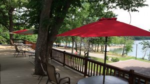 Outdoor deck at Elk Creek Resort at Lake Tenkiller
